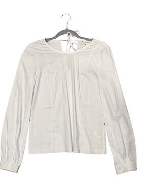 Club Monaco White Long Sleeve Tie-Back Blouse